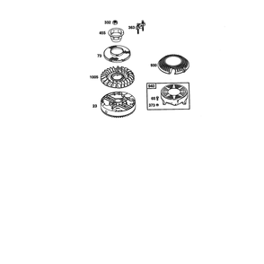 Flywheel Diagram and Parts List for 121602-0190  Briggs and Stratton Engine